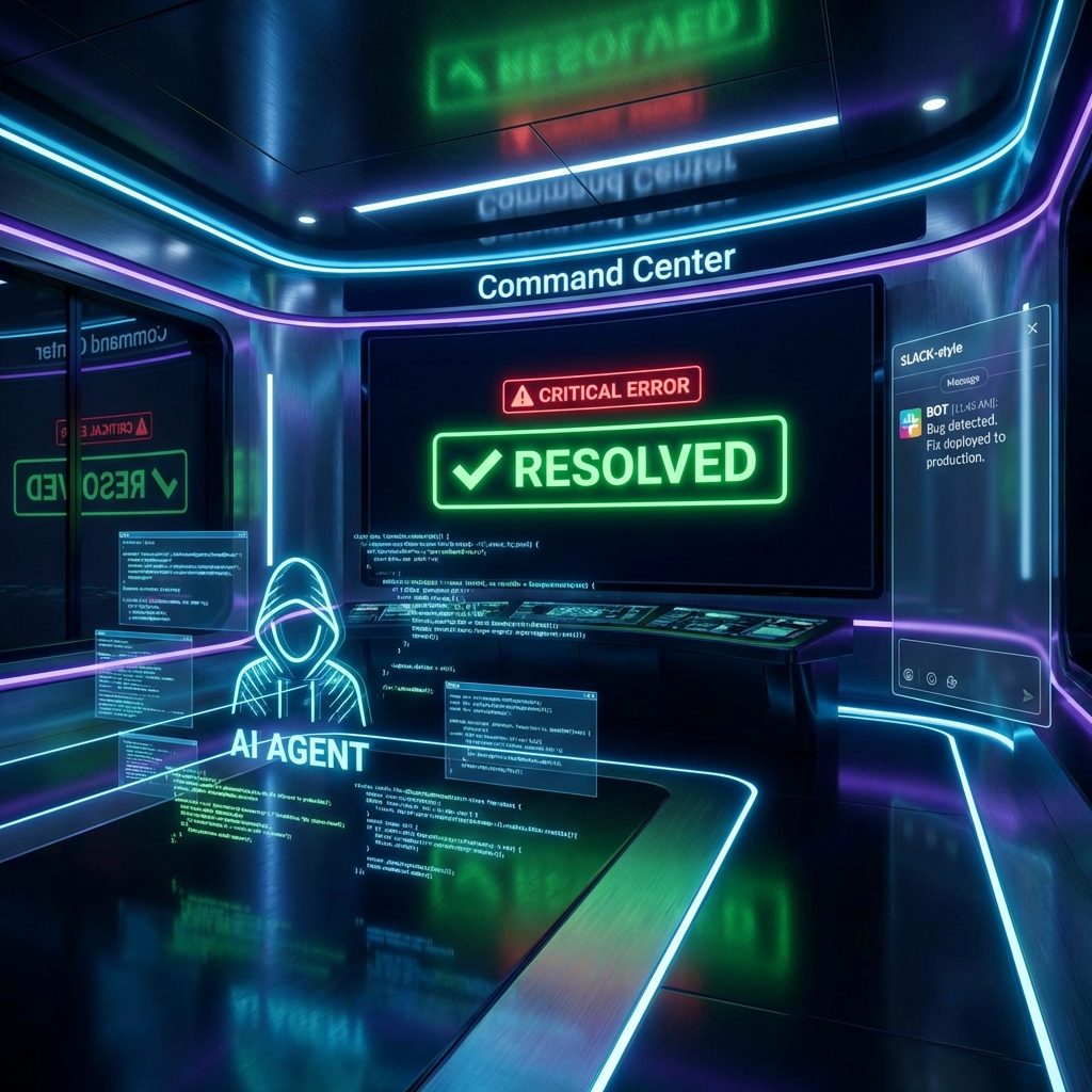 AI Agent fixing bugs in a command center
