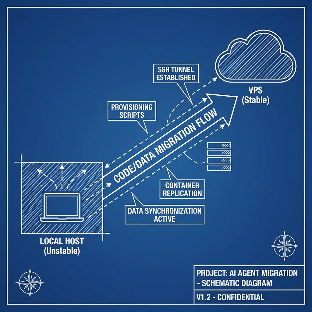 Schematic Diagram of AI Agent Self-Replication to VPS