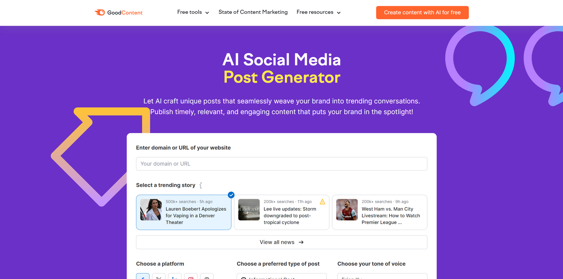 AI Social Media Post Generator Hero