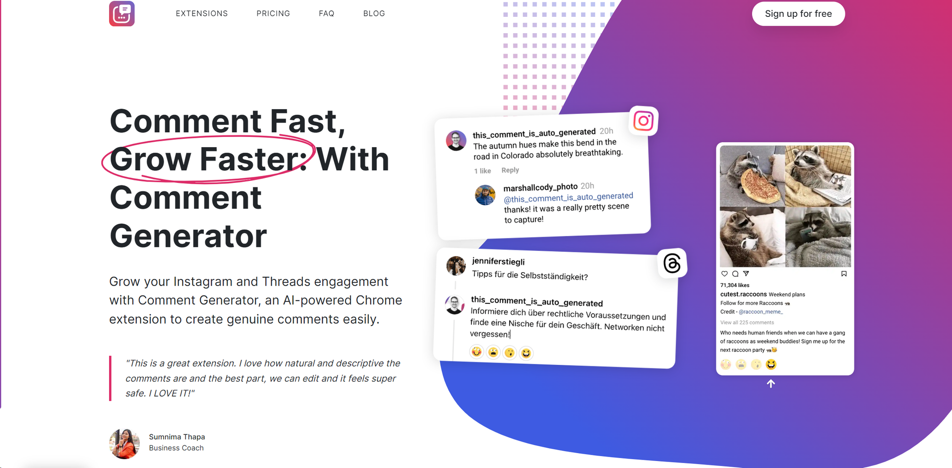 Comment Generator Hero
