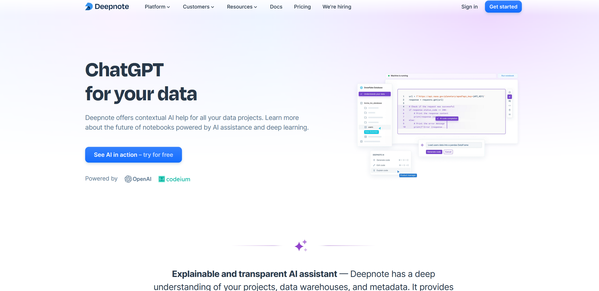 Deepnote Hero