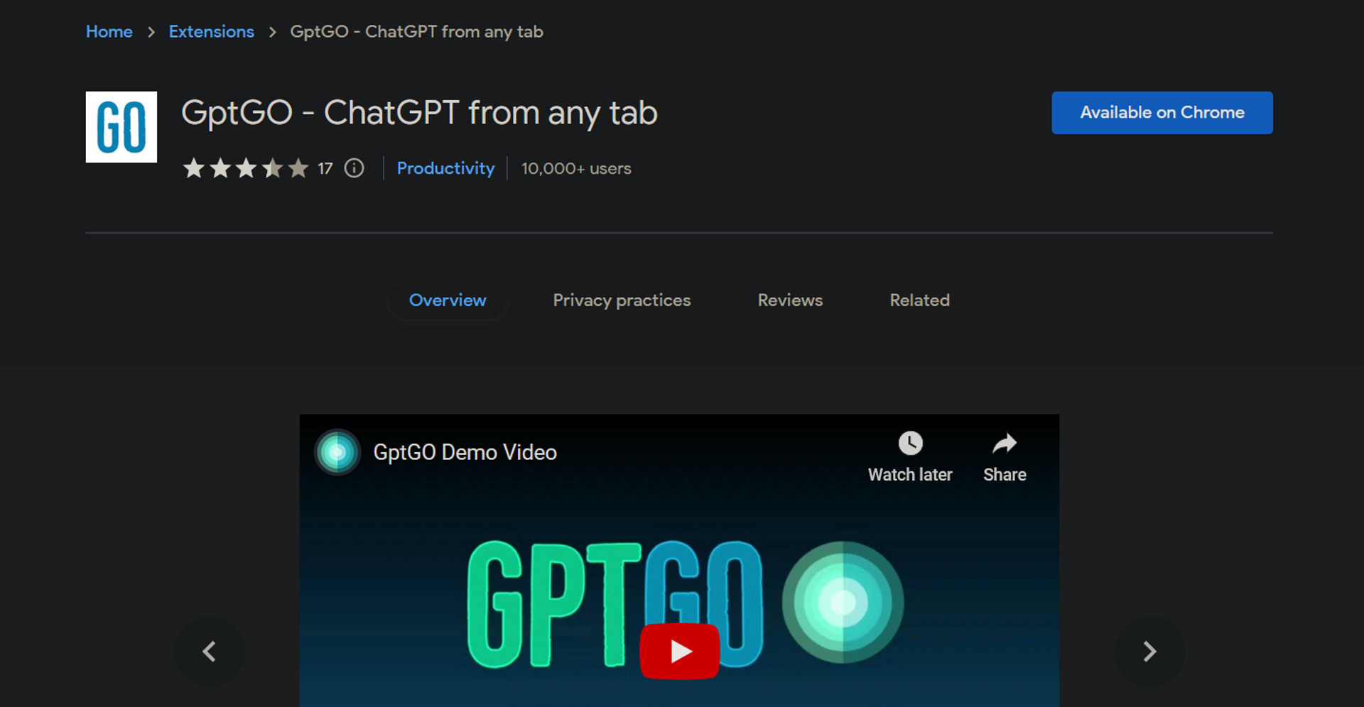 GPTGO - Chrome Extension Hero