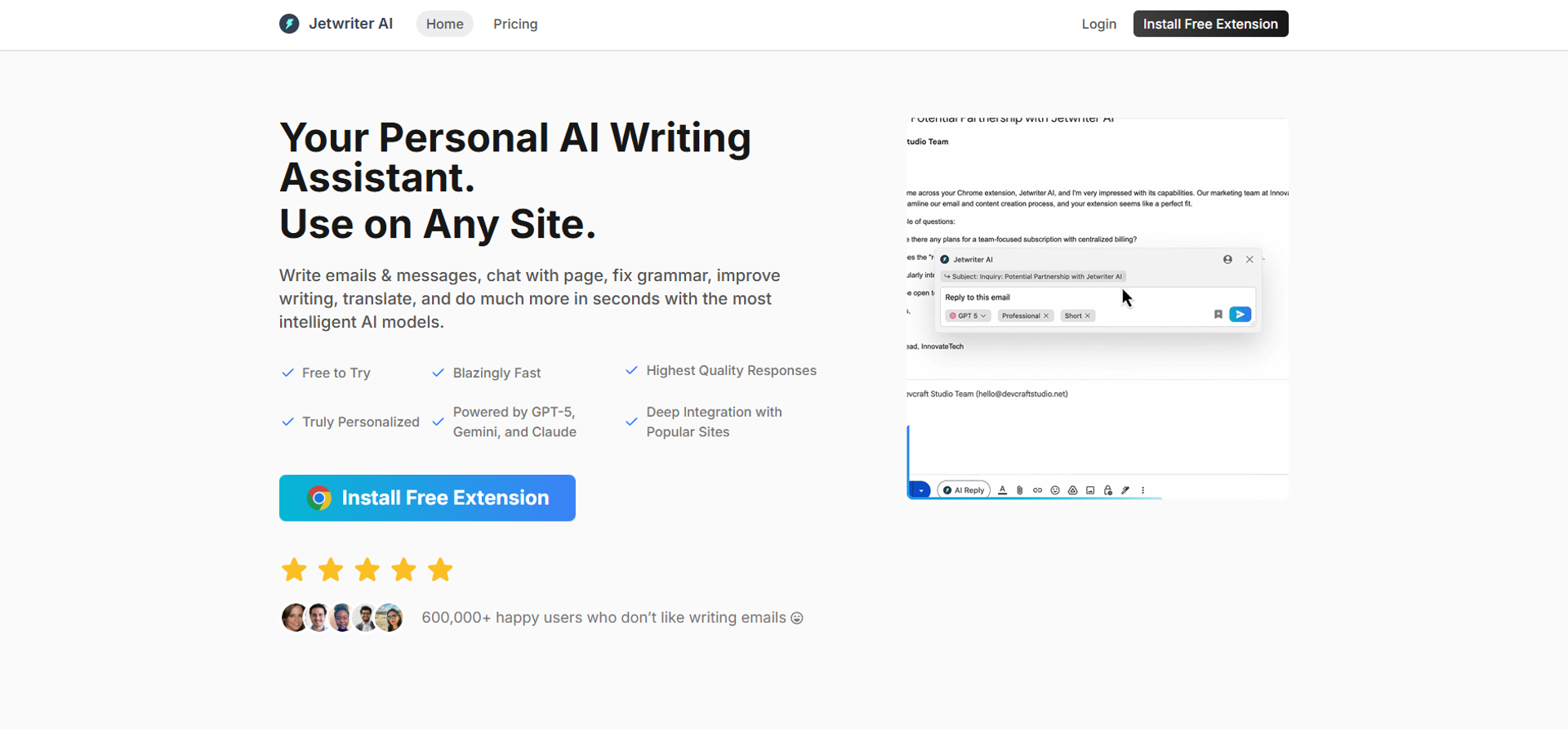 Jetwriter AI Hero