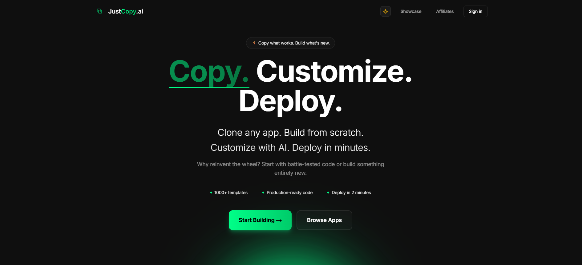 JustCopy.ai Hero