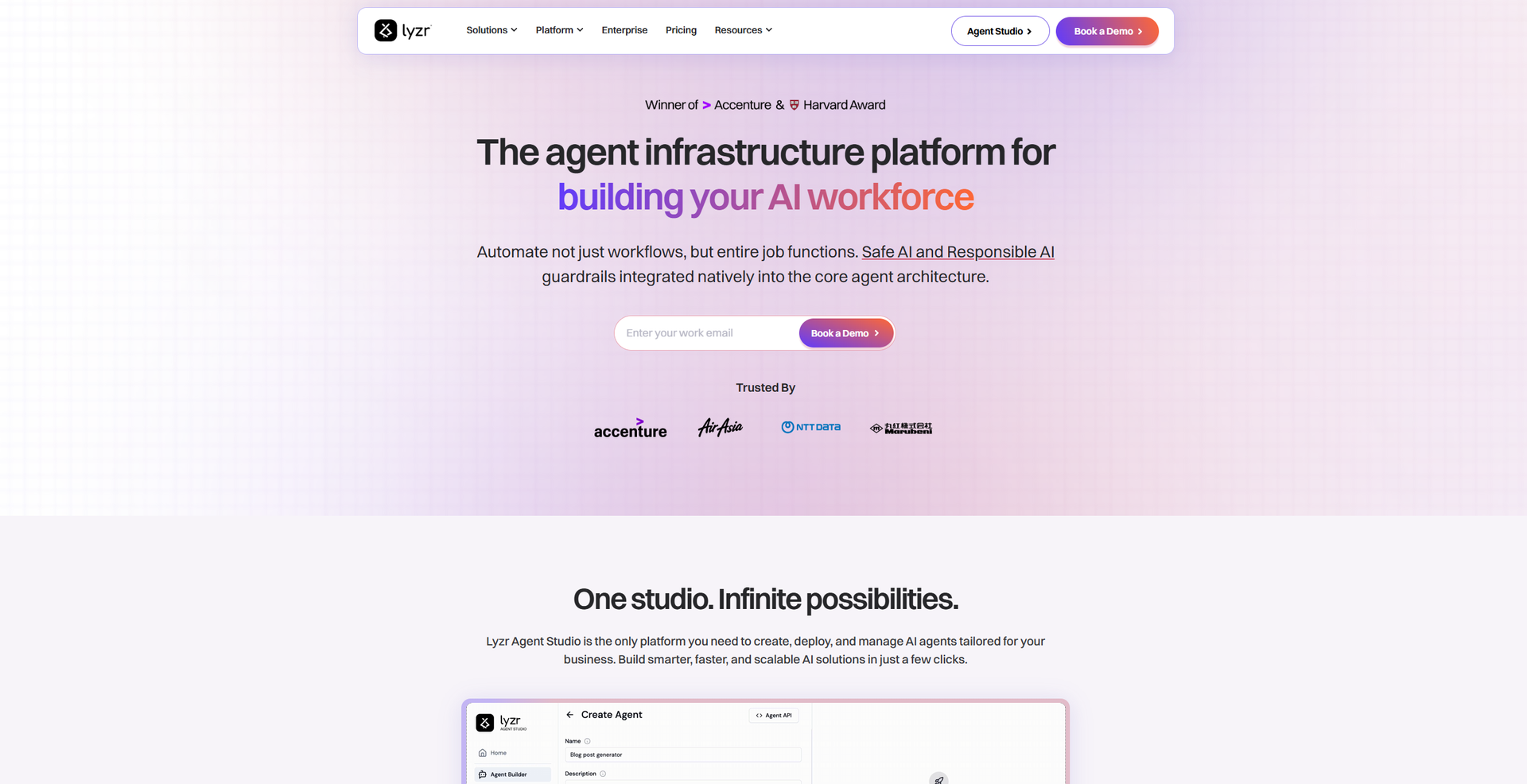 Lyzr Agent Studio Hero