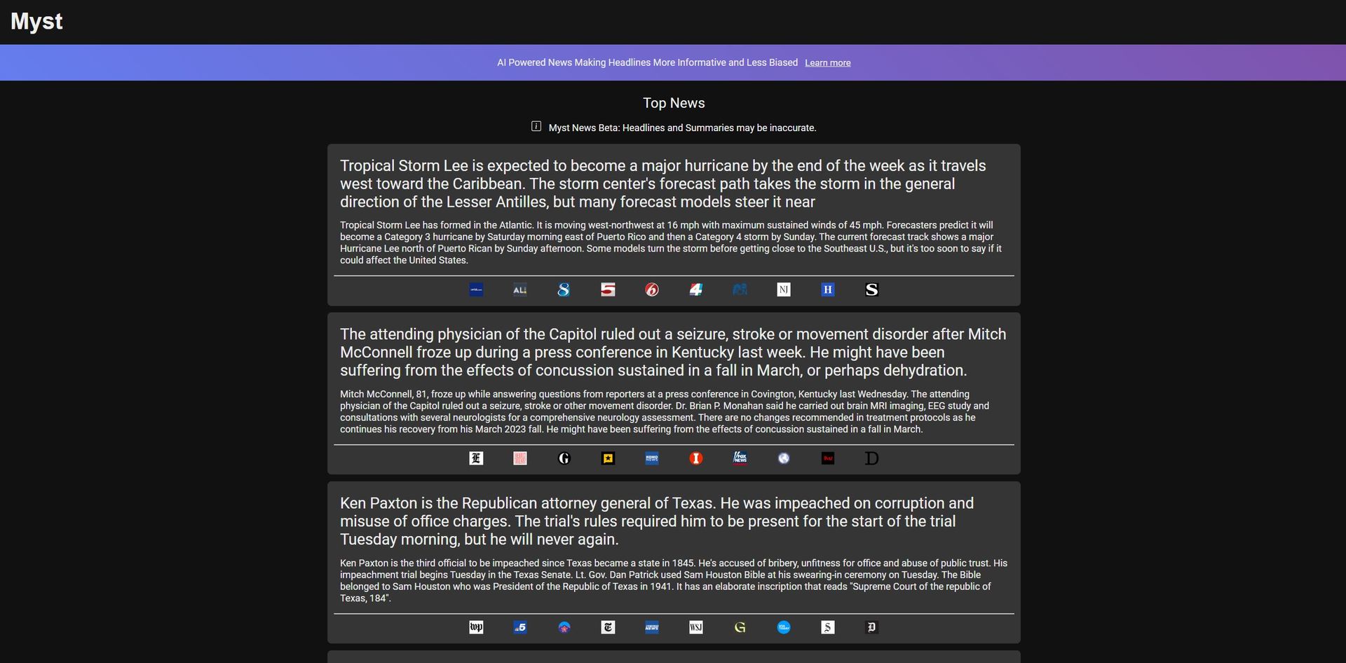 Myst News Hero