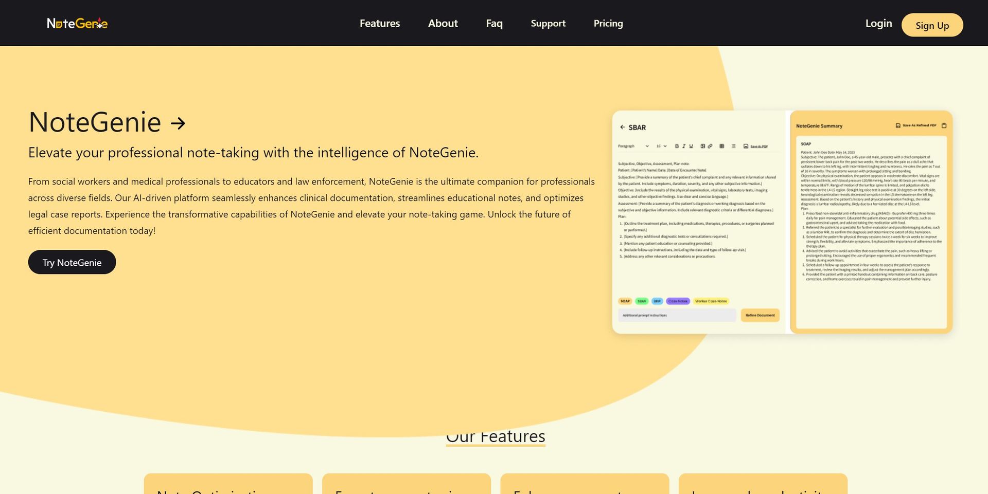 NoteGenie Hero