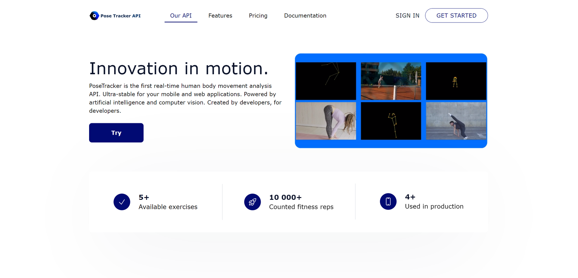 PoseTracker API Hero