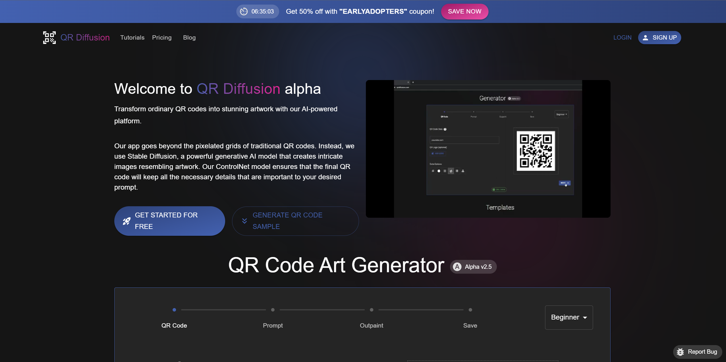 QR Diffusion Hero