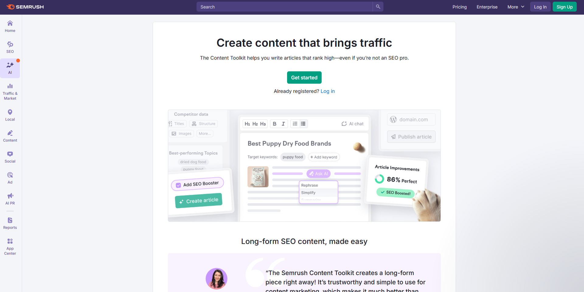 Semrush Content Toolkit Hero