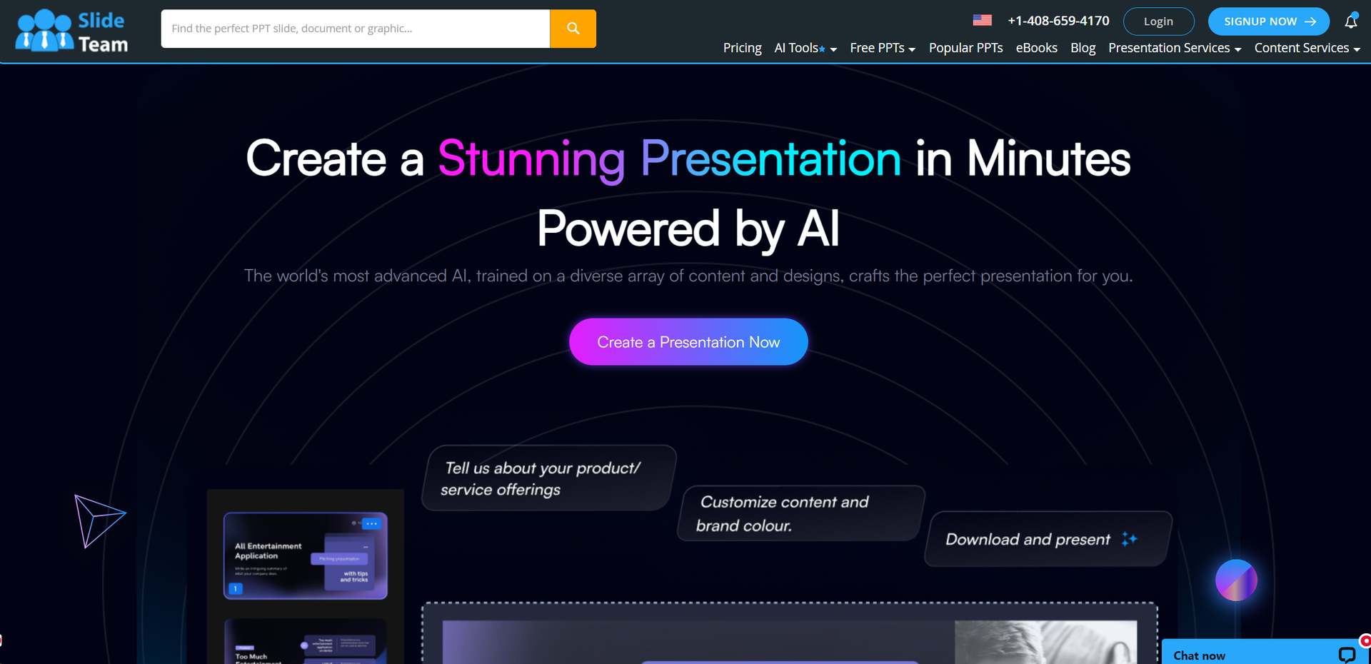 SlideTeam AI Presentation Generator Hero