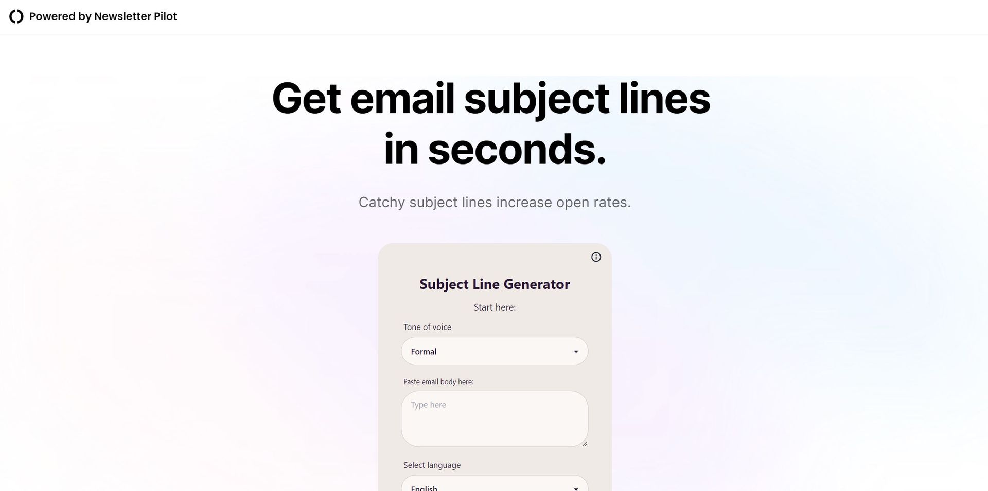 Subject Line Generator Hero