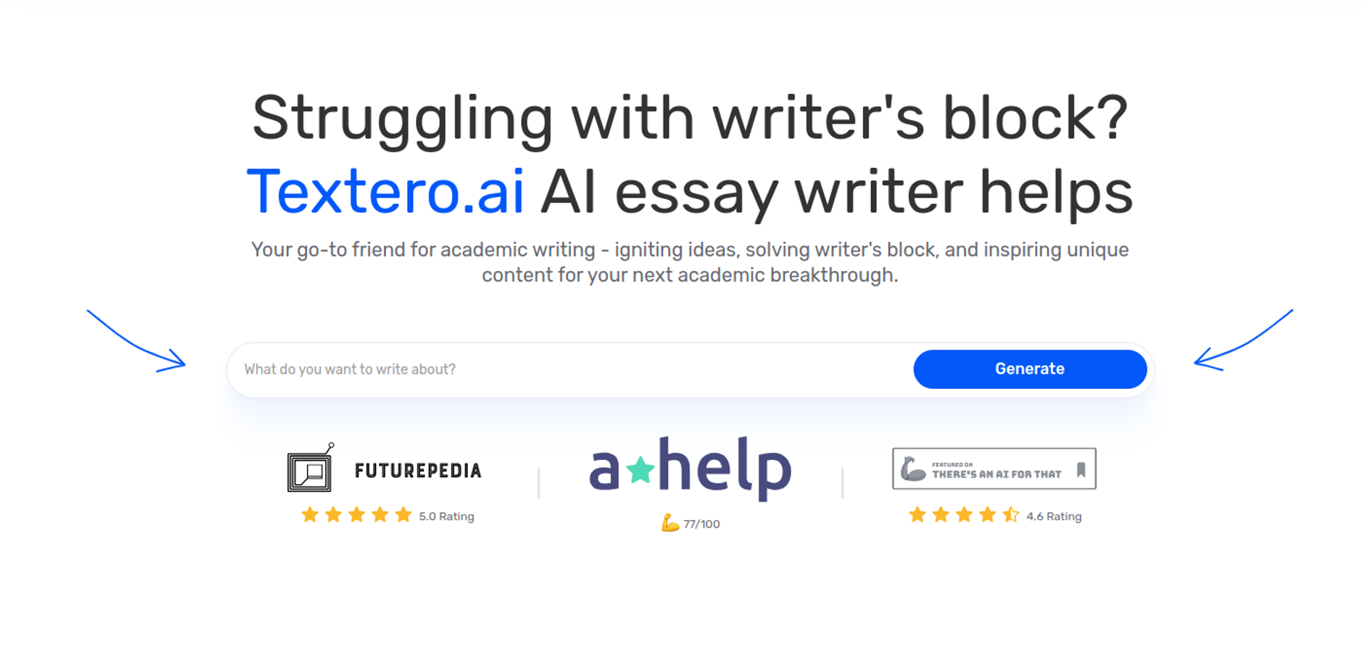 Textero AI Essay Writer Hero