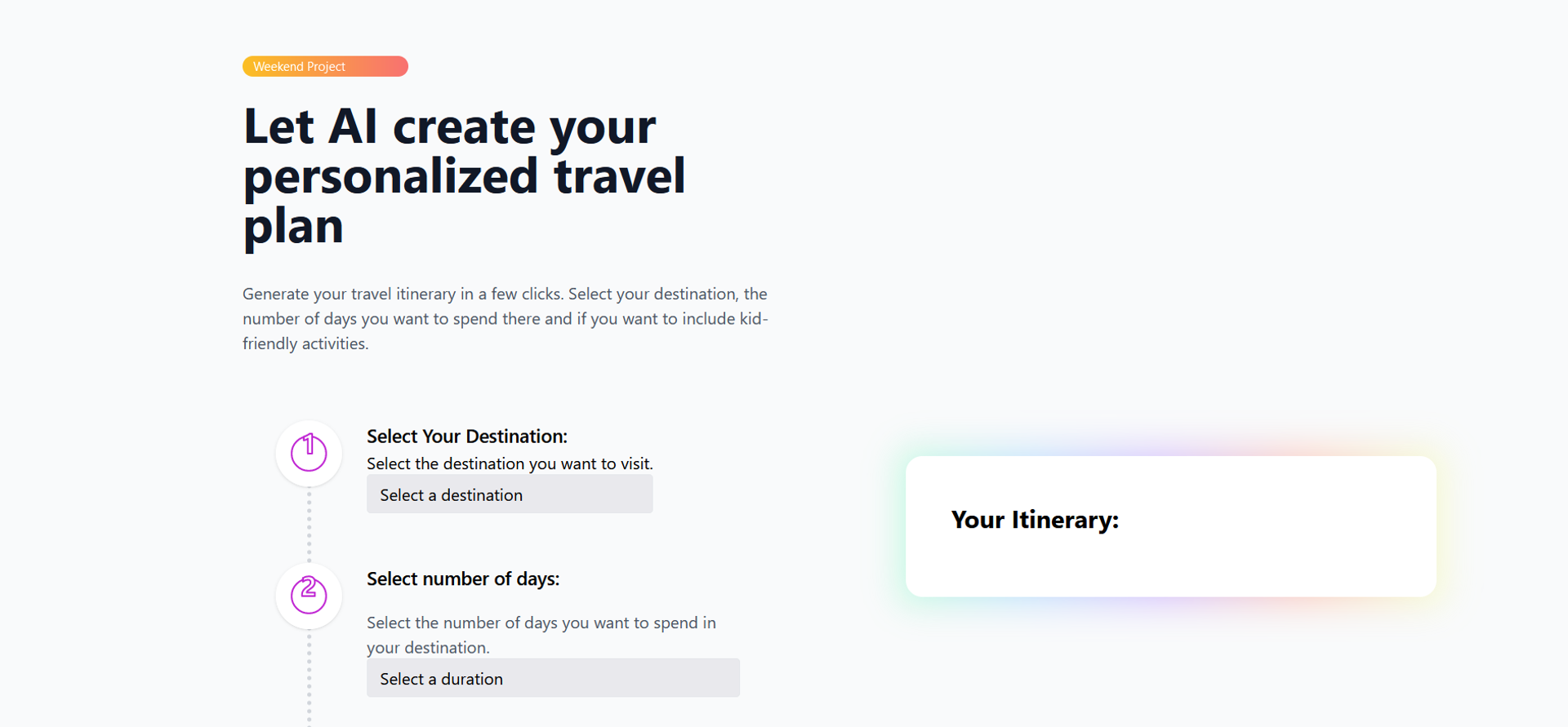 Travel Plan AI Hero