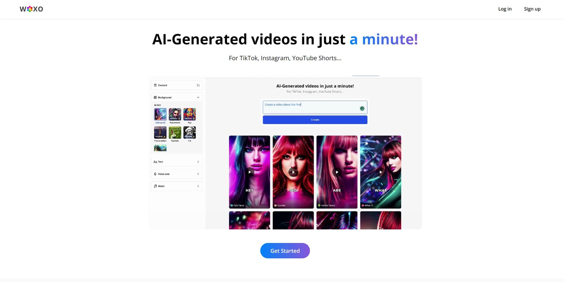 WOXO - Idea to Videos Hero