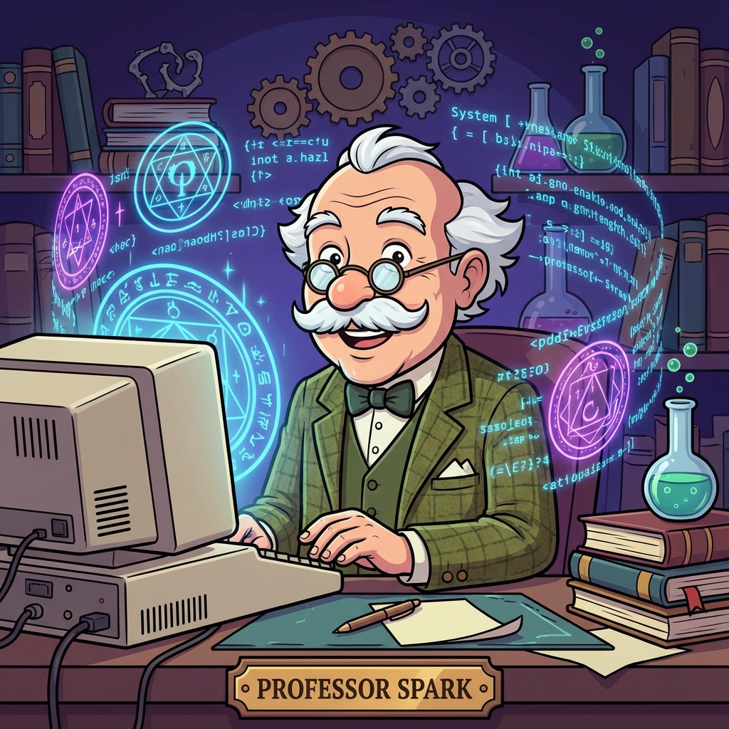 Mr. Spark exploring Coding & Development